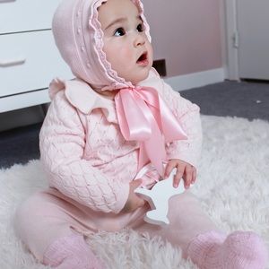 Cotton knit sweater and pant